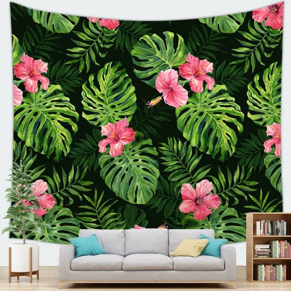 Flower Green Leaves - 100*75cm - Printed Tapestry UK